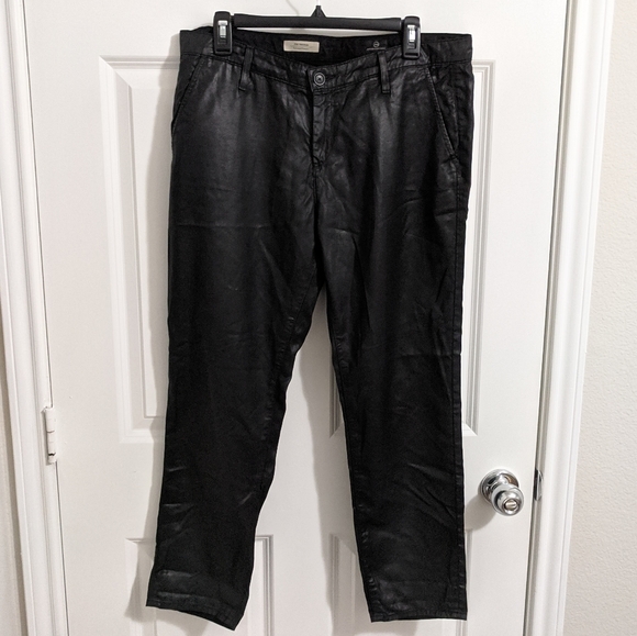 AG Tristan Black Coated Leatherette Ankle Pants 31 - Picture 5 of 6